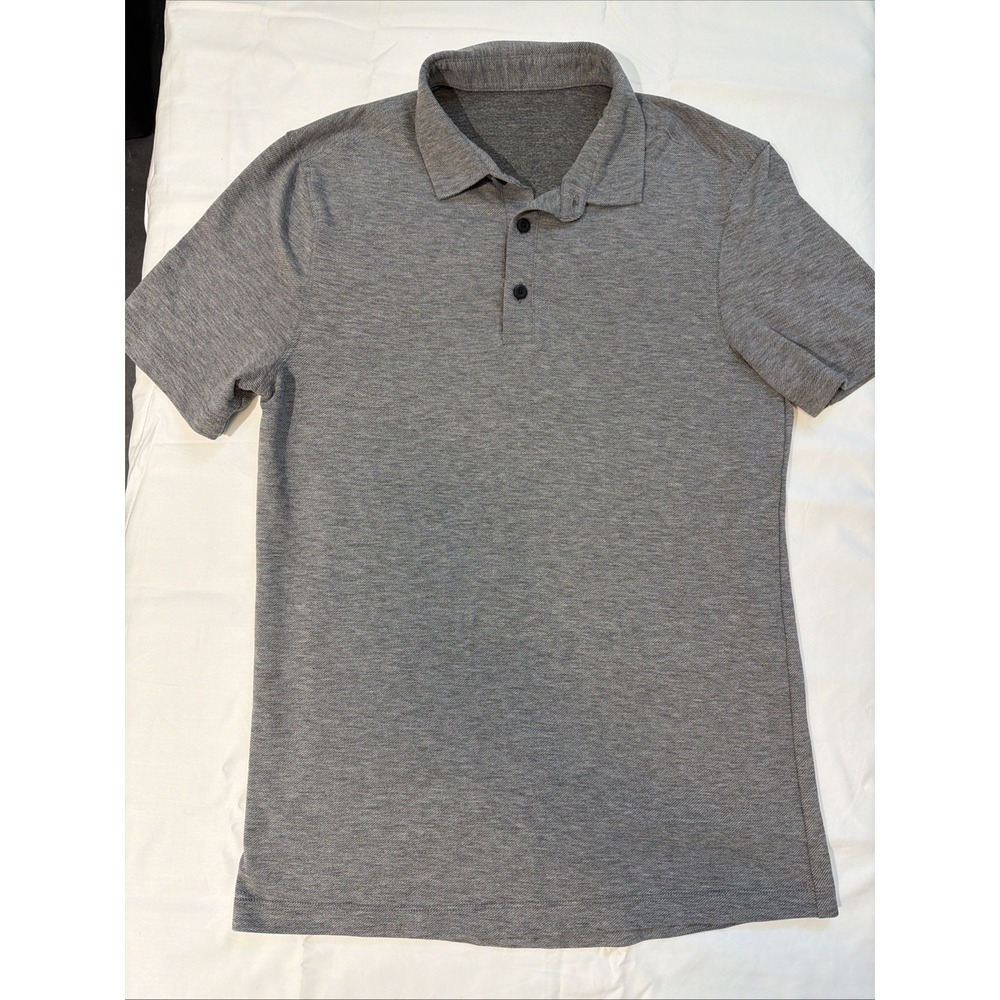 Lululemon Evolution Polo Shirt Mens S Gray Short Sleeve Performance Golf Top
